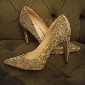 pink inc gold silver stilettos very good condition